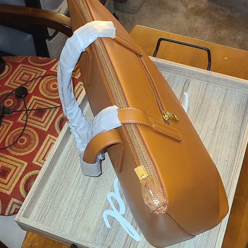 Faux leather tote bag